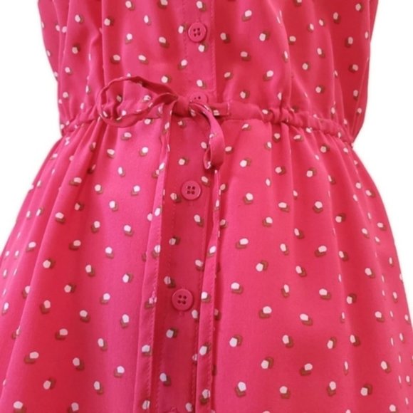 Fossil Silk Sleveeless Tie-Waist Button Down Dress - Picture 11 of 14